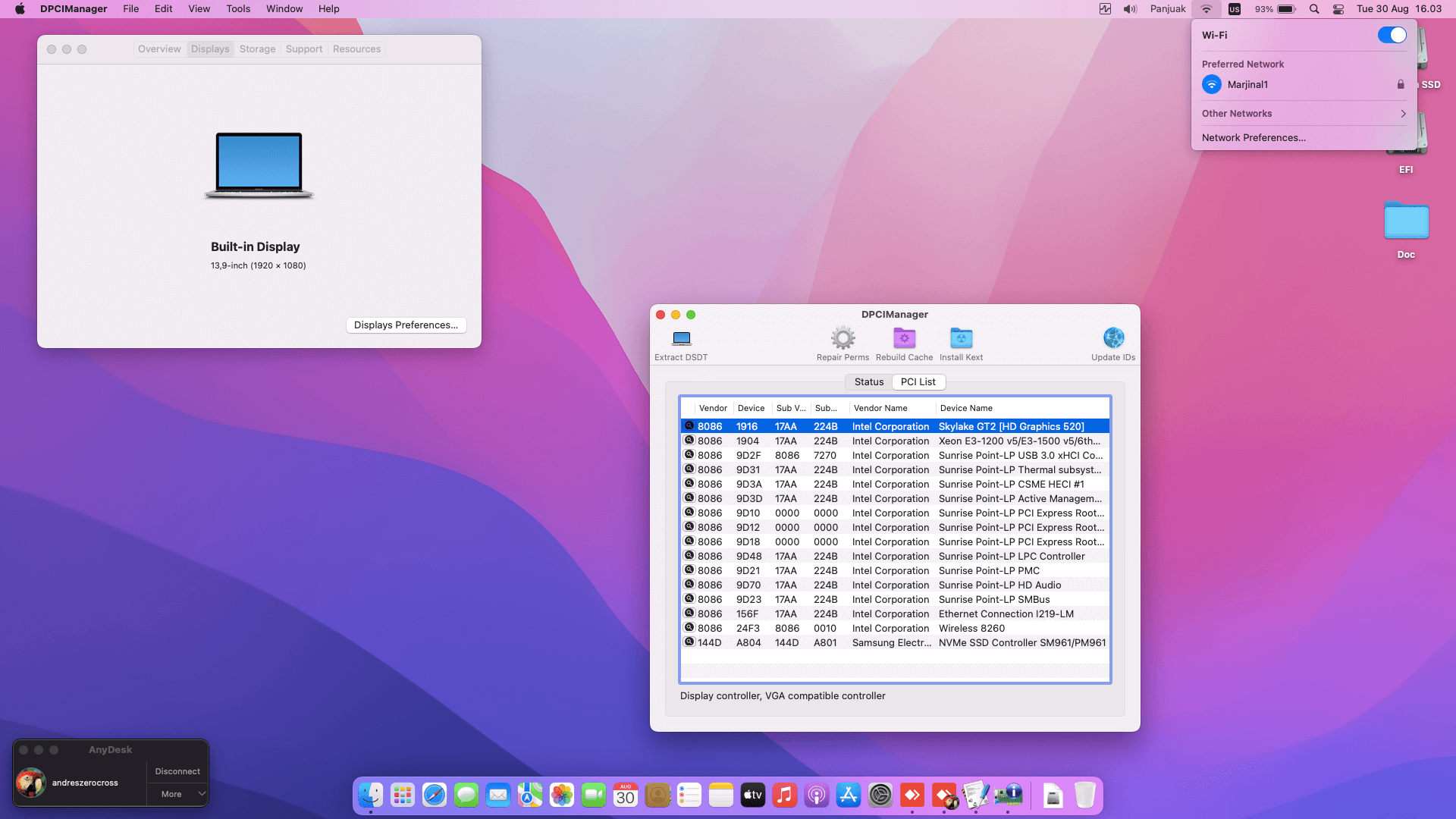 Lenovo Thinkpad T470S [SkyLake   Intel HD 520 + PS2 SMBUS]   OpenCore 2